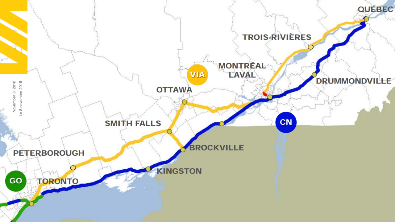 Канада рассматривает возможность строительства ВСМ между Торонто и Квебеком