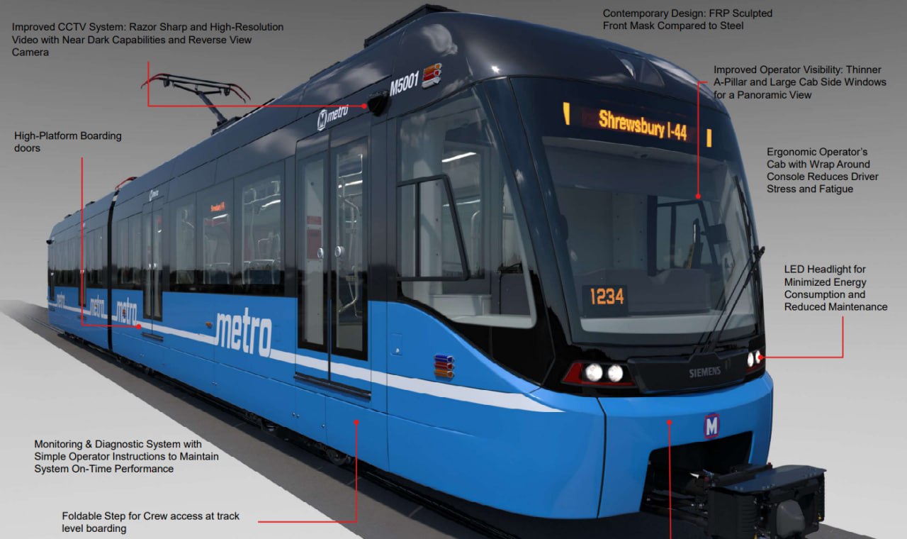 Siemens Mobility поставит до 55 новых трамваев в Сент-Луис